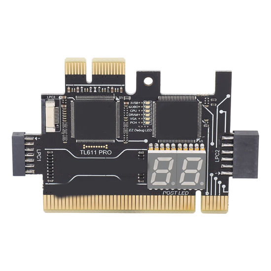 Picture of TL611 Pro motherboard diagnostic card, high recognition rate, LED indicator lights Gigabyte PCB PCI E LPC for computer troubleshooting