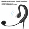 Picture of Call Center Headset, Single-Sided Ear-Hook USB Customer Service Headphones Telephone Communication Operator Earphone with Mic Supports Volume Adjustment for Skype, Professional Call Box, VOIP Net Call