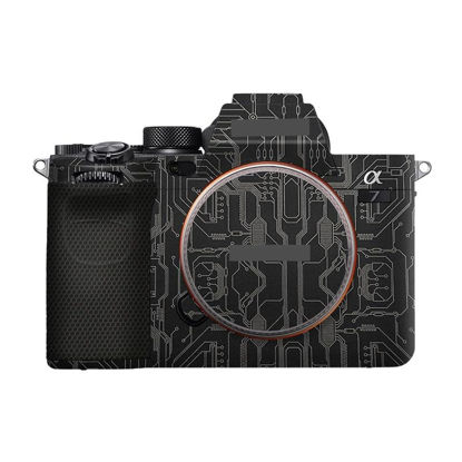 Picture of Anti-Scratch Camera Cover Skin Sticker for Sony Alpha 7 IV/A7M4/A7IV Camera Protector Film Skin (Circuit Titanium)