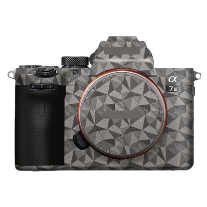 Picture of Camera Cover Skin Sticker for Sony A7III A7M3 A7R III Camera Protector Film Skin Anti-Scratch Protective Decoration A7 III A7R3(Triangle Titanium)