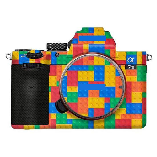 Picture of Camera Cover Skin Sticker for Sony A7III A7M3 A7R III Camera Protector Film Skin Anti-Scratch Protective Decoration A7 III A7R3(Toy Brick Colorful)