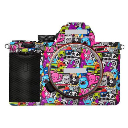 Picture of Camera Cover Skin Sticker for Sony A7III A7M3 A7R III Camera Protector Film Skin Anti-Scratch Protective Decoration A7 III A7R3(Graffiti Red)