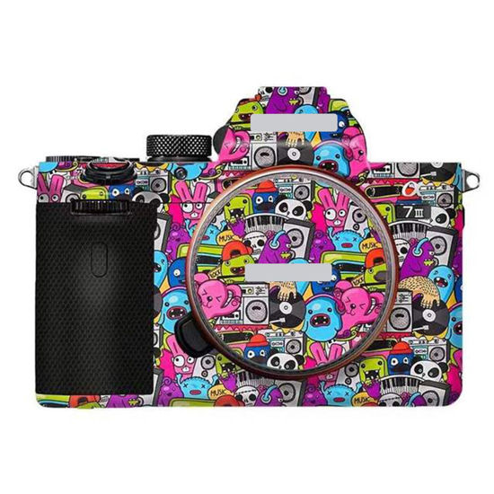 Picture of Camera Cover Skin Sticker for Sony A7III A7M3 A7R III Camera Protector Film Skin Anti-Scratch Protective Decoration A7 III A7R3(Graffiti Red)