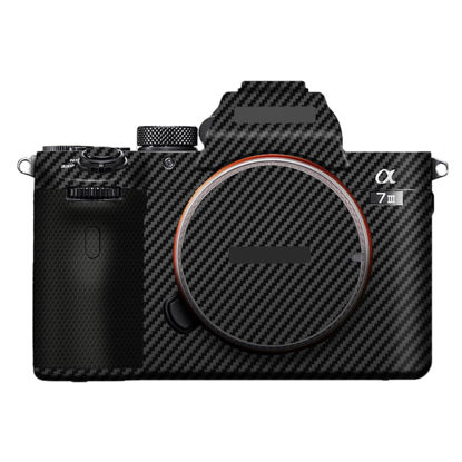 Picture of Camera Cover Skin Sticker for Sony A7III A7M3 A7R III Camera Protector Film Skin Anti-Scratch Protective Decoration A7 III A7R3(Carbon Fiber Black)