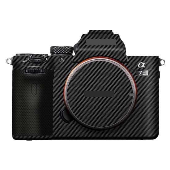 Picture of Camera Cover Skin Sticker for Sony A7III A7M3 A7R III Camera Protector Film Skin Anti-Scratch Protective Decoration A7 III A7R3(Carbon Fiber Black)
