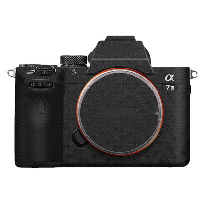 Picture of Camera Cover Skin Sticker for Sony A7III A7M3 A7R III Camera Protector Film Skin Anti-Scratch Protective Decoration A7 III A7R3(Honeycomb Black)