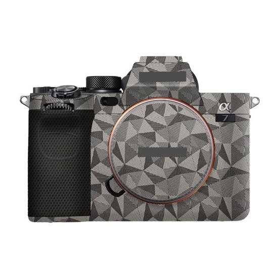Picture of Anti-Scratch Camera Cover Skin Sticker for Sony Alpha 7 IV/A7M4/A7IV Camera Protector Film Skin (Triangle Titanium)