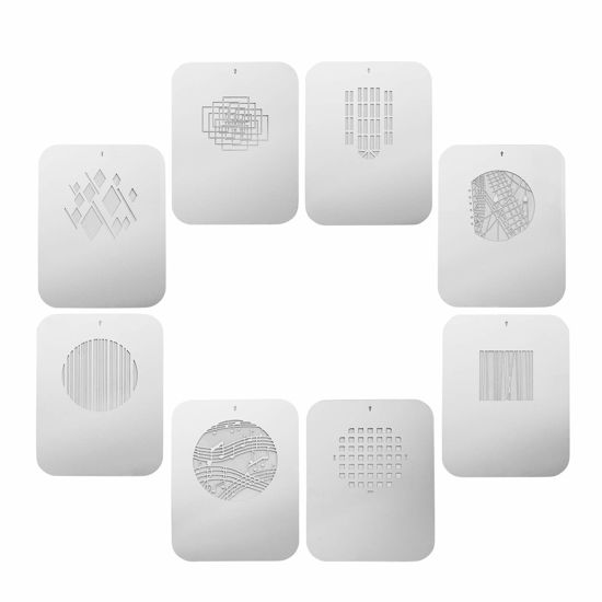 Picture of Andoer 8pcs/Set Gobos Graphics Cards Metal Plates with Hollow Patterns for Optical Snoot Conical Focalize Condenser Art Special Effects Shaped Beam Light Photography Light Accessories
