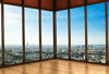 Picture of Yeele 8x6ft Skyscraper Window Backdrop Office Building French Window Transparent Glass Window City Landscape Photography Background Man Adult Portrait Photo Shooting Vinyl Wallpaper Studio Props