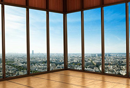Picture of Yeele 8x6ft Skyscraper Window Backdrop Office Building French Window Transparent Glass Window City Landscape Photography Background Man Adult Portrait Photo Shooting Vinyl Wallpaper Studio Props