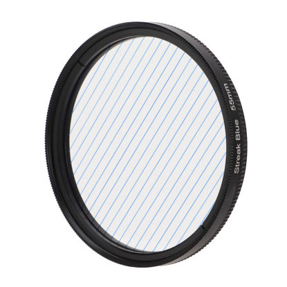Picture of Zyyini Blue Streak Special Effects Filter, 52mm 55mm 58mm Special Effects Lens Filter Anamorphic Special Effects Filter,Compatible with Most Digital Cameras on The Market(55mm/2.2in)
