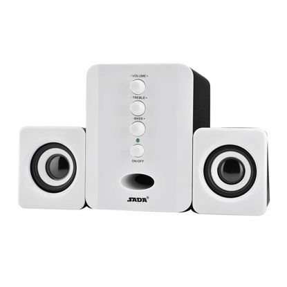 Picture of Bewinner Computer Speakers for Desktop or Laptop PC | USB-Powered Bookshelf Speakers - Active Near Field Monitors - Studio Monitor Speaker Bass Speaker High-Performance Loudspeaker (White)