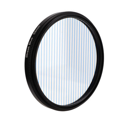 Picture of 52mm/55mm/58mm Blue Streak Filter,Special Effects Lens Filter Anamorphic Optical Glass with Aluminum Alloy Frame, for, for Nikon, for, for Fujifilm, etc (58mm / 2.28in)