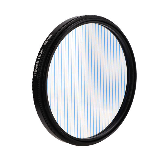 Picture of 52mm/55mm/58mm Blue Streak Filter,Special Effects Lens Filter Anamorphic Optical Glass with Aluminum Alloy Frame, for, for Nikon, for, for Fujifilm, etc (58mm / 2.28in)