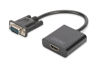 Picture of Digitus VGA Graphic Audio Adapter, VGA + 3.5 mm Jack to HDMI, Full HD 60 Hz, 1920 x 1080 Pixels, Black