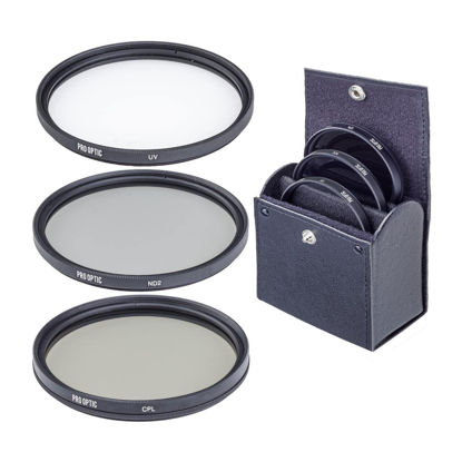 Picture of ProOptic 95mm Digital Essentials Filter Kit, with Ultra Violet (UV), Circular Polarizer and Neutral Density 2 (ND2) Filters, with Pouch