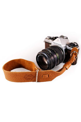Picture of TETHER Tan Leather Wrist Camera Strap for DSLR or SLR Camera, DSLR Camera Strap. Camera Accessories. Canon Camera Strap. Nikon Camera Strap (Tan)