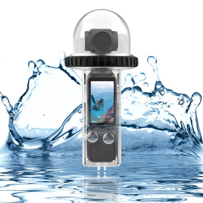 Picture of Action Camera Waterproof Case, 40M Underwater Protective Housing Case, Dual Interface Dive Case, Dive Housing Shell Compatible with for OSMO Pocket 3