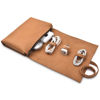 Picture of NUTUCH Leather Tech Pouch for Cables Chargers Phone | Tech Bag | Zipper Travel Accessory Pouch | Electronic Organizer Case Travel Bag (Tan)