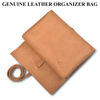 Picture of NUTUCH Leather Tech Pouch for Cables Chargers Phone | Tech Bag | Zipper Travel Accessory Pouch | Electronic Organizer Case Travel Bag (Tan)