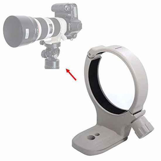 Picture of iShoot Tripod Mount Ring, Metal Lens Collar for Canon EF 70-200mm f/4L / is/is II USM, 80-200mm f/2.8L, 400mm f/5.6L USM Lens,Built-in ARCA-Swiss Type Quick Release Plate with 1/4 and 3/8 Screw Hole