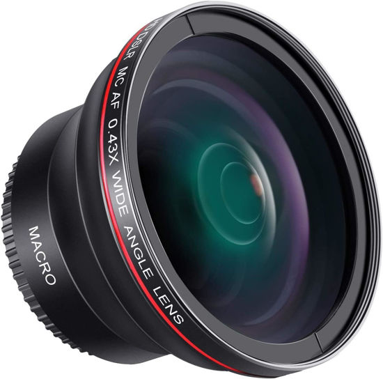 Picture of 43mm 0.45x Wide Angle Lens with Macro for Canon Vixia HF R80, HF R82, HF R800, HF R70, HF R72, HF R700, HF R30, HF R32, HFM40, HFM41,HFM52, HFM400, HFM500 Camcorder