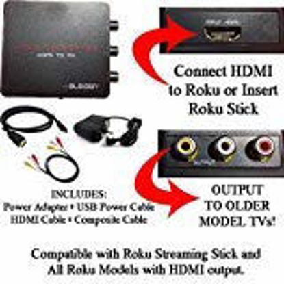 Picture of HDMI to 3RCA Composite AV Converter for Roku [Roku 2, Roku 3, Roku 4, Roku Express, Roku Ultra, Roku Premiere, Roku Premiere+ and Roku Streaming Stick (All Models)]