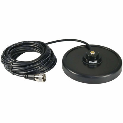Picture of Tram 1241 5 Inch NMO Magnet Mount Solid Brass Black with Gold Plated Contact Pin, 17 ft. RG58A/U Los Loss Coax