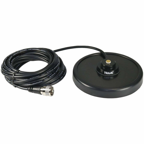 Picture of Tram 1241 5 Inch NMO Magnet Mount Solid Brass Black with Gold Plated Contact Pin, 17 ft. RG58A/U Los Loss Coax