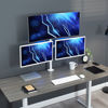 Picture of VIVO Triple LCD Monitor Desk Mount Stand Heavy Duty and Fully Adjustable, 3 Screens up to 30 inches, White STAND-V003TW