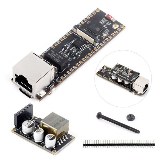 Picture of Waveshare ESP32-S3 ETH Development Board, 10/100Mbps RJ45 Ethernet Port, Wi-Fi & BT Support, 240MHz Dual Core Processor, Onboard Type-C Port and TF Card Slot, PoE Module