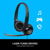 Picture of Logitech Headset H390 Wired Headset with Mic for PC/Laptop, Stereo Headphones with Noise Cancelling Microphone, USB, in-Line Controls, PC Headset, W/Cloth and Pouch (Black), Bulk Packaging