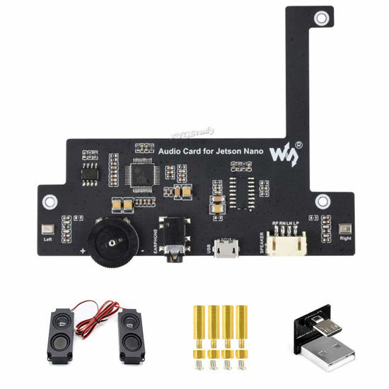 Picture of USB Audio Codec for Jetson Nano, USB Sound Card Driver-Free Plug and Play Support Recording and Playback Built-in Microphone and Speaker Header @XYGStudy