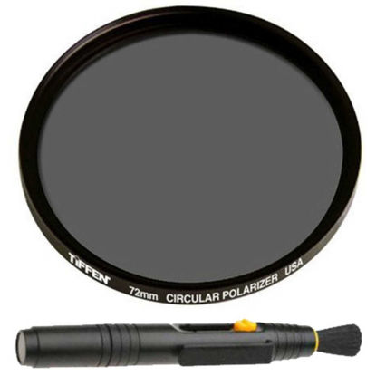 Picture of Tiffen 72mm Circular Polarizing Lens Filter and Lens Cleaning Brush Bundle