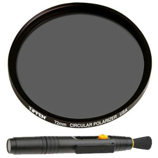 Picture of Tiffen 72mm Circular Polarizing Lens Filter and Lens Cleaning Brush Bundle