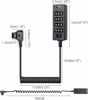 Picture of AConnect D-Tap Male to 4-Port D-Tap Female Coiled Splitter Cable for V-Mount Battery with Switch Button/USB Port/8V 12V DC Port for Photography Power Multifunctional