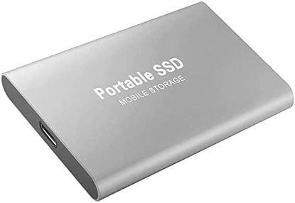 Picture of Portable SSD Mini Mobile Solid State Hard Drive External Hard Drive USB 3.1 Type C Portable 2TB Expansion Hard Drive, Suitable for Desktop, Laptop, Mac, PS4, etc. (2TB, Silver)