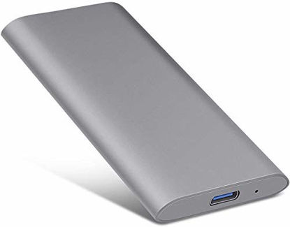 Picture of Ultra Slim Portable External Hard Drive 2TB Portable Hard Drive USB3.1 Type-C for Mac, Desktop, PC, Laptop, etc (2TB, A-Grey)
