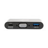 Picture of Tripp Lite USB C to VGA Multiport Adapter w/ USB-A Hub & PD Charging 1080p, USB 3.1 Gen 1, Thunderbolt 3 Black (U444-06N-VUB-C)