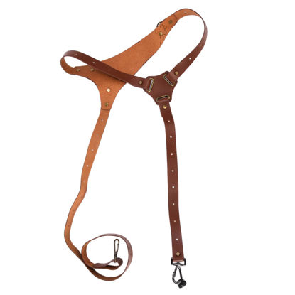 Picture of Professional Leather Camera Strap, Adjustable Single Shoulder Leather Harness, Universal Camera Harness, Portable Multifunctional Vintage Camera Gear for Photographers