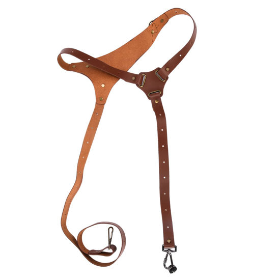 Picture of Professional Leather Camera Strap, Adjustable Single Shoulder Leather Harness, Universal Camera Harness, Portable Multifunctional Vintage Camera Gear for Photographers