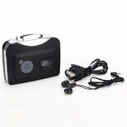 Picture of Portable Cassette to MP3 Converter with Headphones, Transfer Cassettes Tapes to USB Flash Drive in MP3 Format, Plug and Play