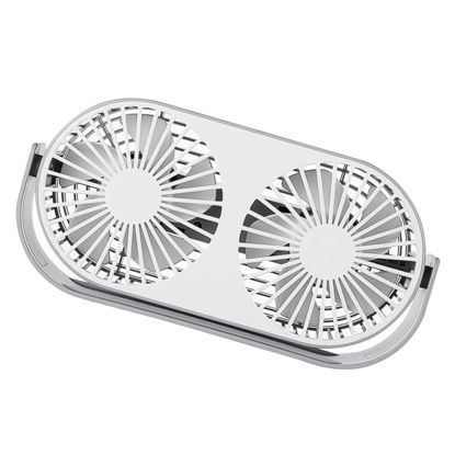 Picture of Gatuida 1pc Rechargeable Fan Desk Fans Table Top Fans Usb c Fan Fan Usb Fan Handheld Fan Double Head Fan Dual Head Desk Fan Tabletop Fan Mini Table Fan White
