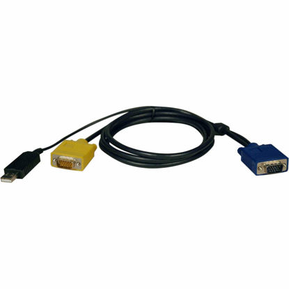 Picture of Tripp Lite KVM USB Cable Kit for B020-Series and B022-Series KVM Switches, 2-in-1 HD15 and USB Connector, 6-Feet / 1.83 Meters, Lifetime Limited Warranty (P776-006)
