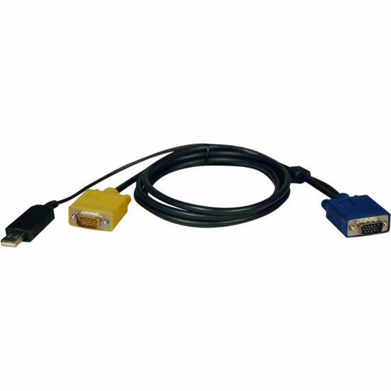 Picture of Tripp Lite KVM USB Cable Kit for B020-Series and B022-Series KVM Switches, 2-in-1 HD15 and USB Connector, 6-Feet / 1.83 Meters, Lifetime Limited Warranty (P776-006)