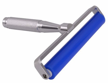 Picture of 4-20 inch Glue Silicone Rubber Pasting tacky soft Roller record cleaner Squeegee Wheel Anti-static Sticky Dust Collection for Film Application Craft Project particle remove electronic industry (8")