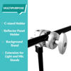 Picture of Foto&Tech Metal 2.5-inch Swivel Head Grip Holder, Heavy Duty Mounting Adapter for Light Stand, Multi Functional Boom Extension Arm, Lighting Photography Equipment with 1/2 1/4 3/8 5/8 Inch Mount