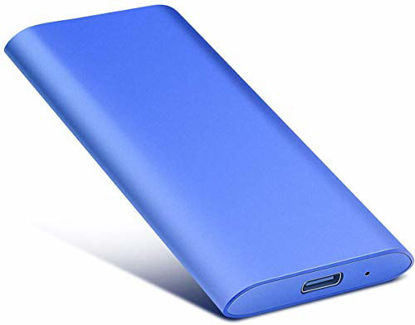Picture of Mini External Hard Drive 2TB, Portable External Hard Drive USB 3.1/Type-C Slim Hard Drive Data Storage Compatible with PC, Laptop and Mac (2TB, Blue)