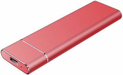 Picture of External Hard Drive 2TB, Slim External Hard Drive USB 3.1 Type-C, Portable Data Storage Drive, for PC Desktop Laptop Compatible XS (2TB, Red)