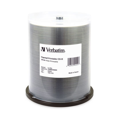 Picture of Cd-R 80min 700mb 52x Thermal Hub White Printable 100pk Spindle
